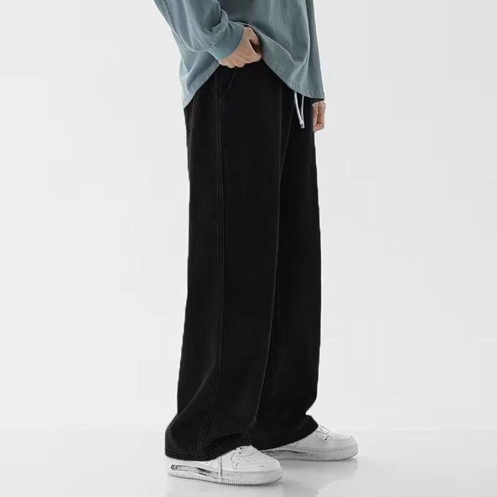 デニムパンツ ジーンズ メンズ ワイド　デニム ゆったり ストレート カジュアル ワイドレッグ パンツ ズボン メンズ ロングパンツ | ブランド登録なし | 01