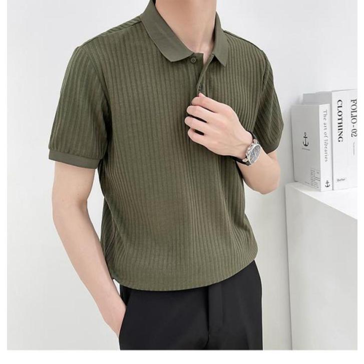 サマーニット メンズ ス ニット ポロシャツ 半袖ニット 半袖 無地 薄手 Tシャツ ゴルフ シャツ キレイめ 夏 父の日 | ブランド登録なし | 05
