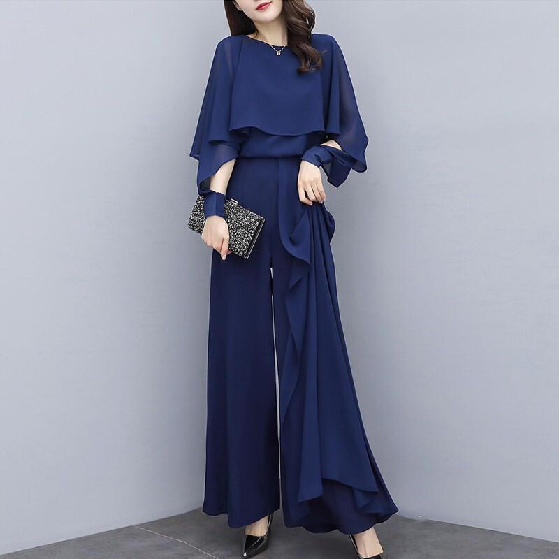 パンツスーツ パンツドレス レディース セレモニースーツ 春夏秋 ママスーツ 入学式 卒業式 結婚式 七五三 ワイドパンツ 体型カバー 大きいサイズ | ブランド登録なし | 02