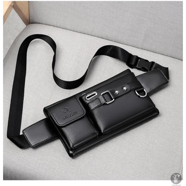 ウエストポーチ ディバッグメンズ PU ボディーバッグ ワンショルダーバッグ 斜めがけバッグ 多機能 ビジネス 男性用 おしゃれ 2way 釣り | ブランド登録なし | 01