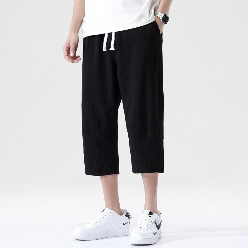 綿麻パンツ メンズ サルエルパンツ 七分丈 ワイド リネン 薄手 快適 カジュアル ゆったり 涼しい 冷感 薄手 | ブランド登録なし | 02