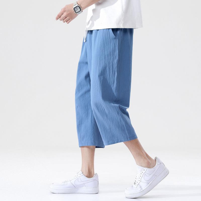 綿麻パンツ メンズ サルエルパンツ 七分丈 ワイド リネン 薄手 快適 カジュアル ゆったり 涼しい 冷感 薄手 | ブランド登録なし | 05