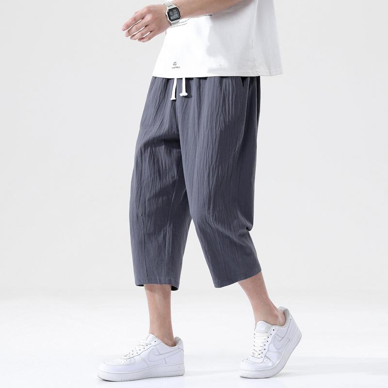 綿麻パンツ メンズ サルエルパンツ 七分丈 ワイド リネン 薄手 快適 カジュアル ゆったり 涼しい 冷感 薄手 | ブランド登録なし | 06