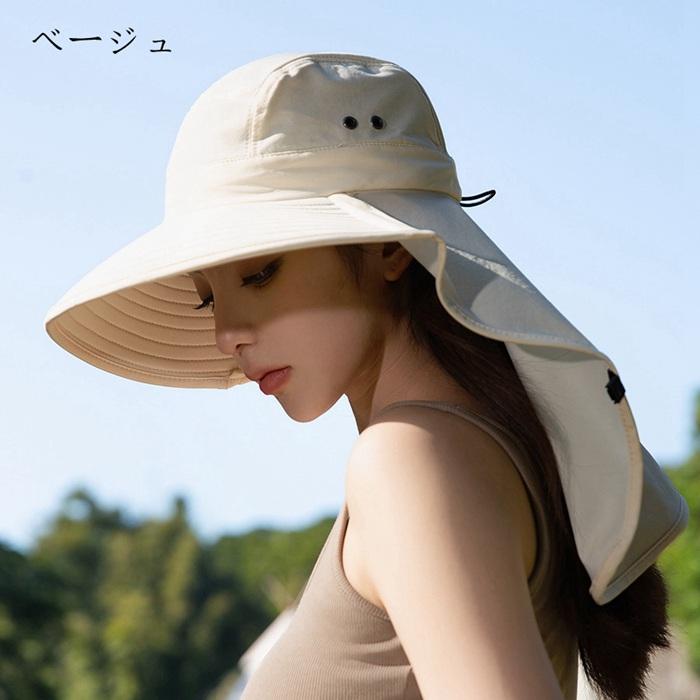 uvカット 帽子 レディース 日よけ 首の後ろ 接触冷感 uvカット 日除け帽子 日焼け防止 つば広 大きめ 深め サフ | ブランド登録なし | 01