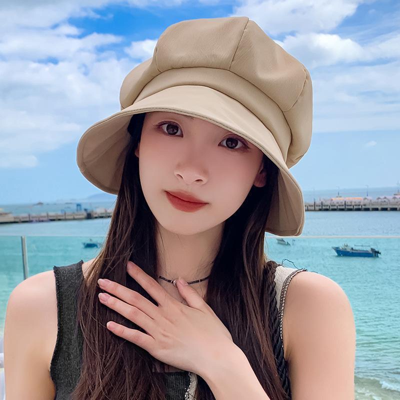 キャスケット 紫外線100％カット 帽子 レディース 折りたたみ 56-58cm UV 大きいサイズ 春 夏 春夏 日焼け防止 薄手小顔効果 | ブランド登録なし | 01