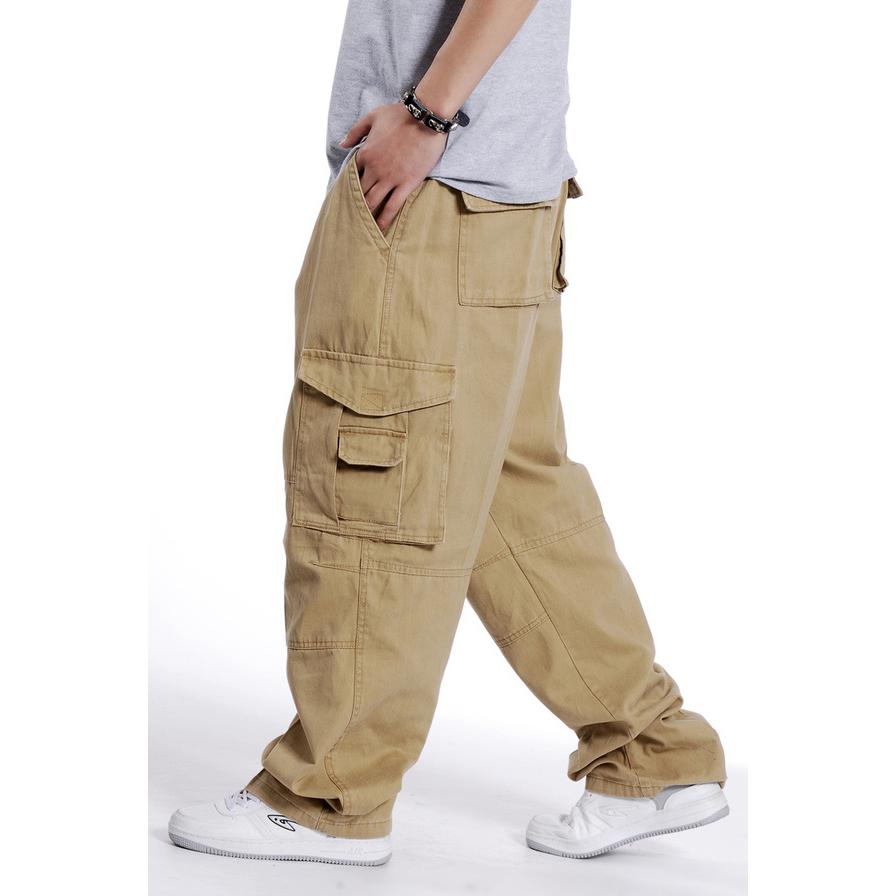 カーゴパンツ メンズ アウタードア 太め ゆったりパンツ 繋ぎ サルエルパンツ 3color 男性 大きいサイズ リラックス パンツ カジュアル | ブランド登録なし | 01