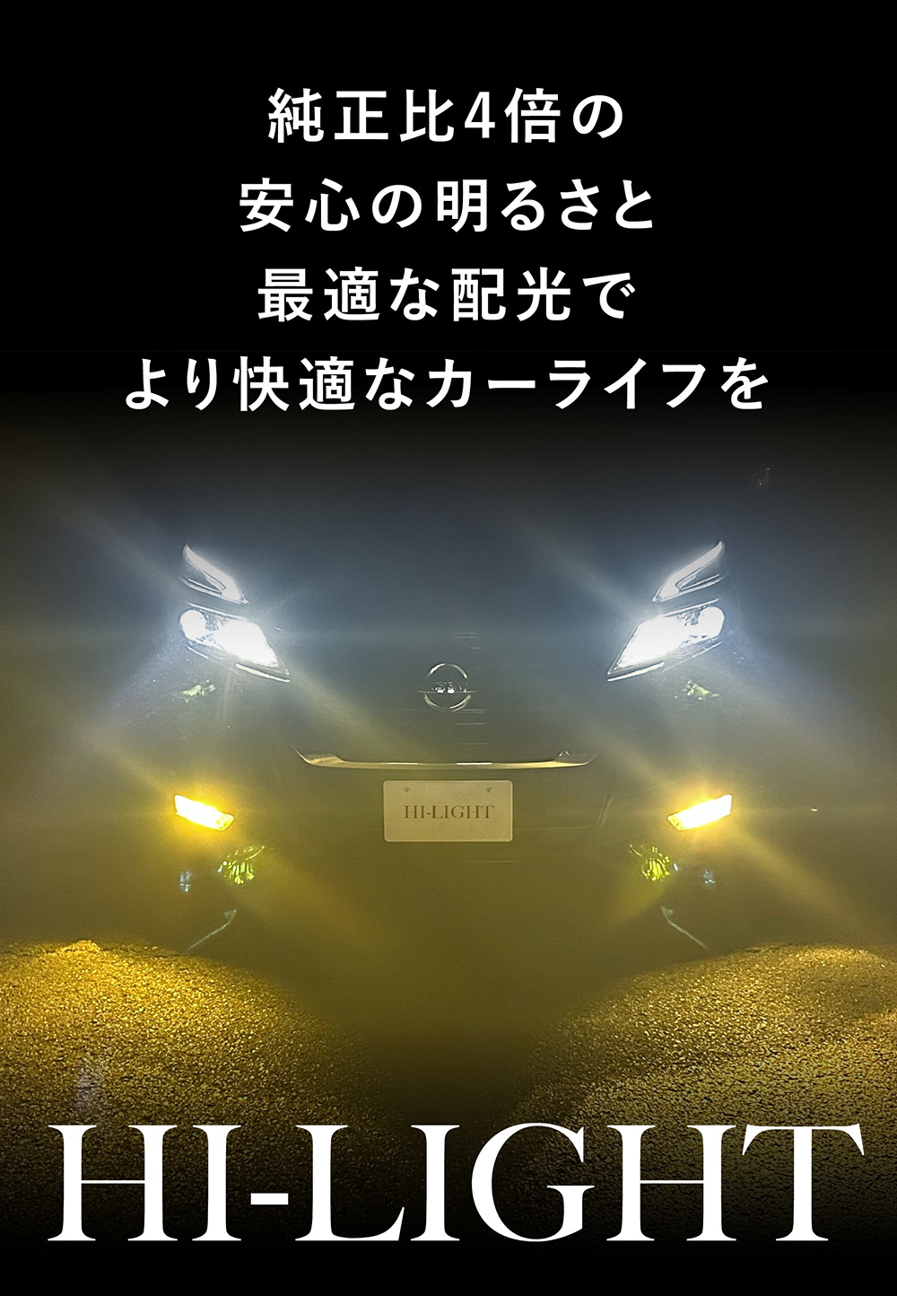 HB3 HB4 LED ハイビーム LEDフォグランプ 雨、霧に強い 見える