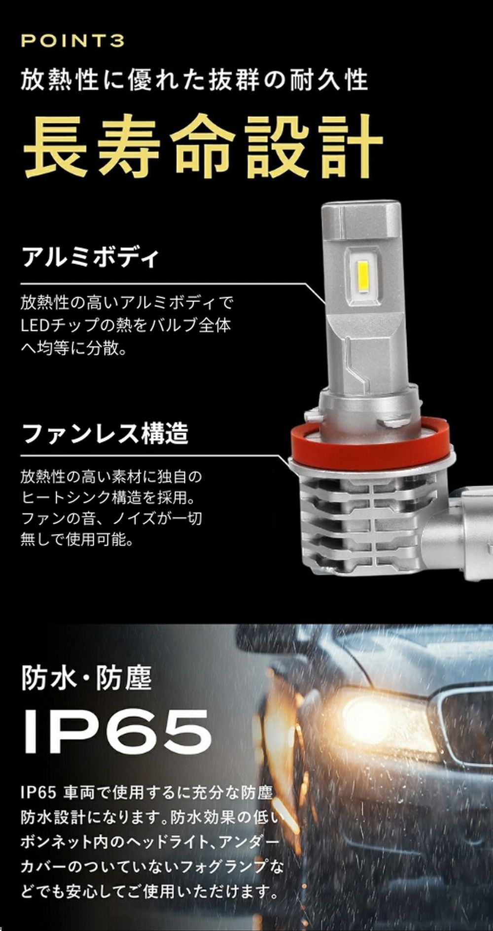 40系 ZVW40W ZVW41W 前期 プリウスα フォグ LED化 H8 H11 H16車検対応