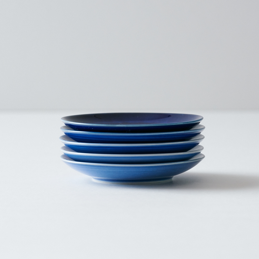 副久GOSU 3寸皿（10cm） 5色セット 呉須 ブルー 青 濃紺 肥前吉田焼