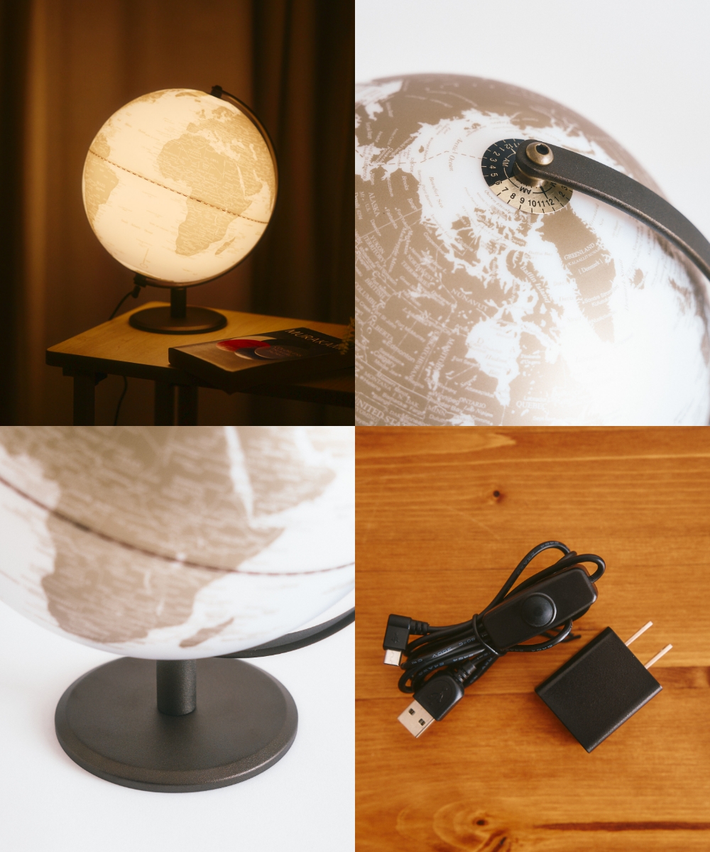 act work's 光るLEDライト地球儀 25cm アクトワークス レトロ モダン インテリア 子供部屋 入学祝い 子供 アンティーク 衛星 サテライト 小学生 プレゼント | ACT WORK'S | 10