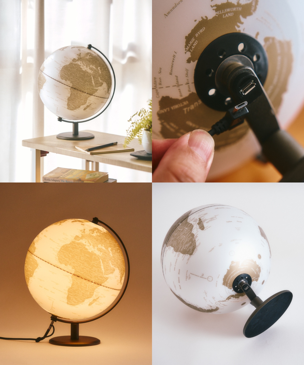 act work's 光るLEDライト地球儀 25cm アクトワークス レトロ モダン インテリア 子供部屋 入学祝い 子供 アンティーク 衛星 サテライト 小学生 プレゼント | ACT WORK'S | 09