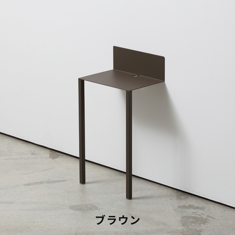 《全4色》ideaco WALL Table B5 サイドテーブル 壁付け ベッド ベッド横 テーブル ミニ 寝室 完成品 コンソール ウォールテーブル ブラウン オレンジ ネイビー | ideaco | 02
