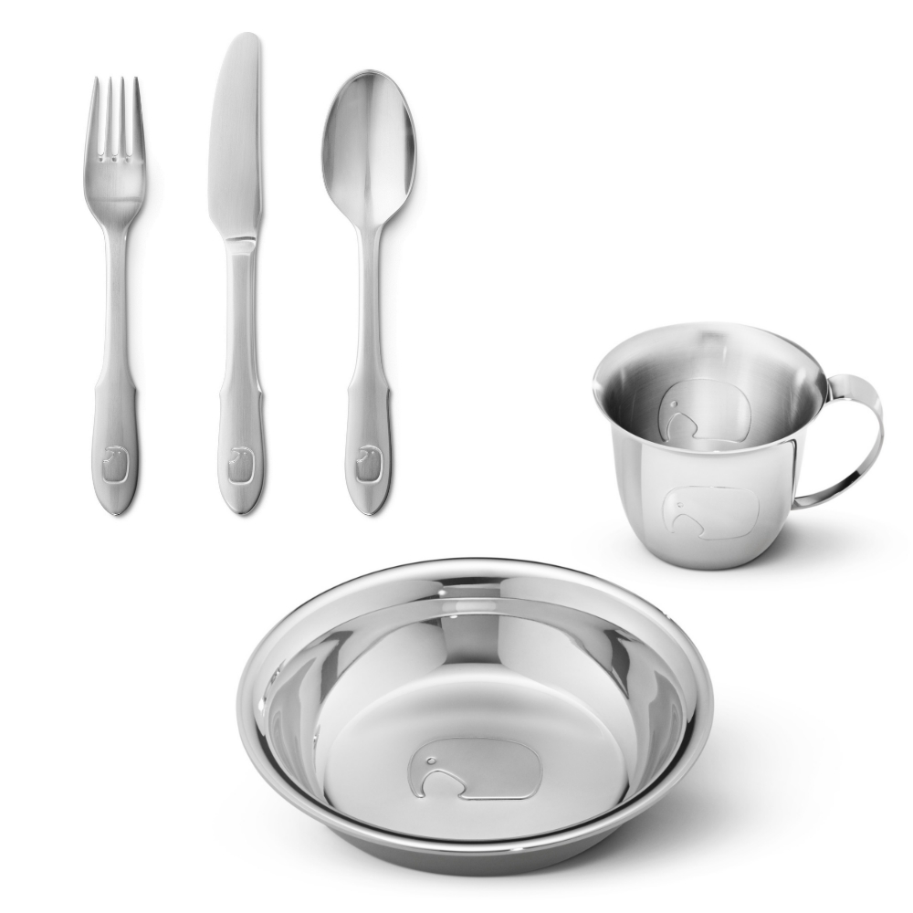 GEORG JENSEN ELEPHANT チャイルドセット 5点セット シルバー 子供  キッズ ジョージ ジェンセン ヨーゲン ミュラー ゾウ 象 ナイフ フォーク スプーン | Georg Jensen | 01