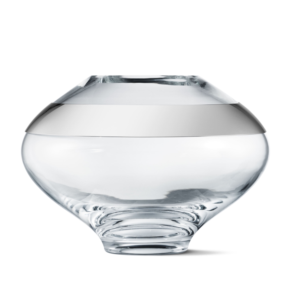 GEORG JENSEN DUO フラワーベース Mサイズ 花びん デュオ ヴェース ステンレス ガラス ジョージ ジェンセン オブジェ プレゼント 北欧 花瓶 花器 | Georg Jensen | 01