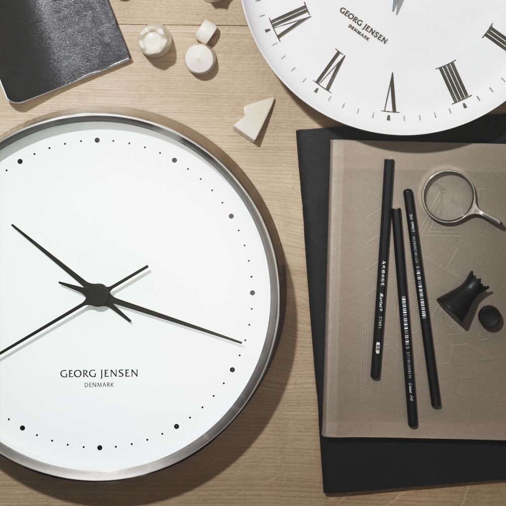 GEORG JENSEN HK コッペル ウォールクロック ホワイト ダイヤル 30cm HENNING KOPPEL WHITE/SS ジョージ ジェンセン 北欧 壁掛け時計 壁時計 ヘニング コペル｜actworksplus｜02