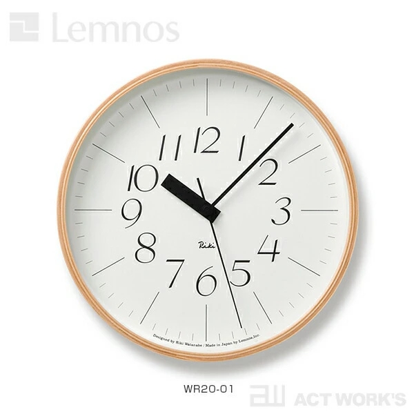 《全2種》LEMNOS RIKI CLOCK RC WR20-01 WR20-02 リキクロック タカタレムノス デザイン雑貨 壁掛け時計 ウォールクロック インテアリア 渡辺力 北欧 | Lemnos | 01