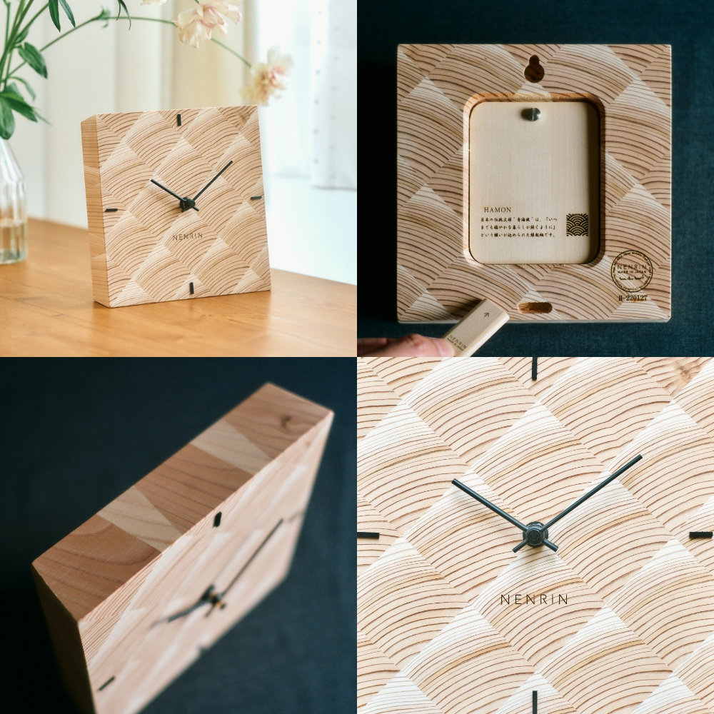 NENRIN CLOCK 175 波紋 ネンリンクロック 置き時計 掛け時計 年輪時計