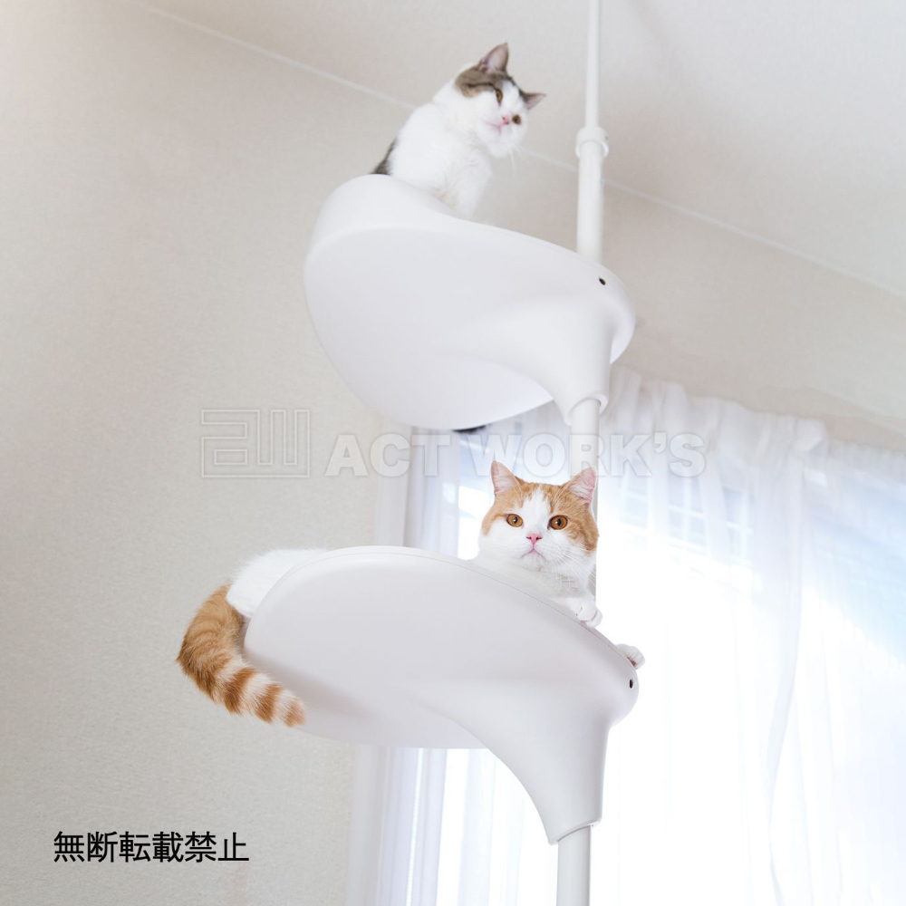 突っ張り型キャットタワー ホワイト 突っ張り型キャットタワー（色：ホワイト系）｜キャットタワー