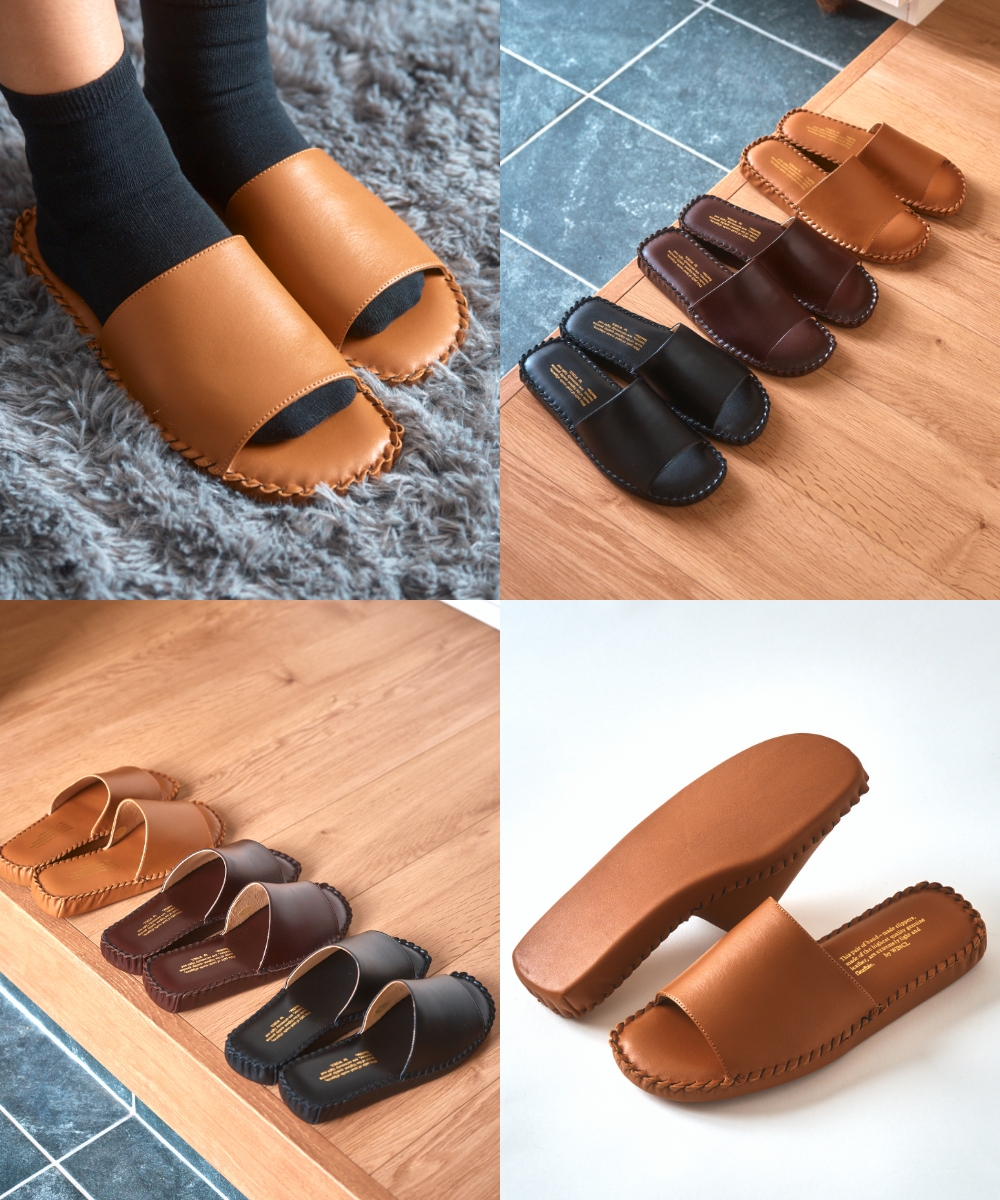全3色 WINCL レザースリッパ 前開きタイプ 25-27cm #7503 ウィンクル シンプル 室内 リビング オフィス 事務所 Slippers ルームシューズ ステアレザー |  | 13