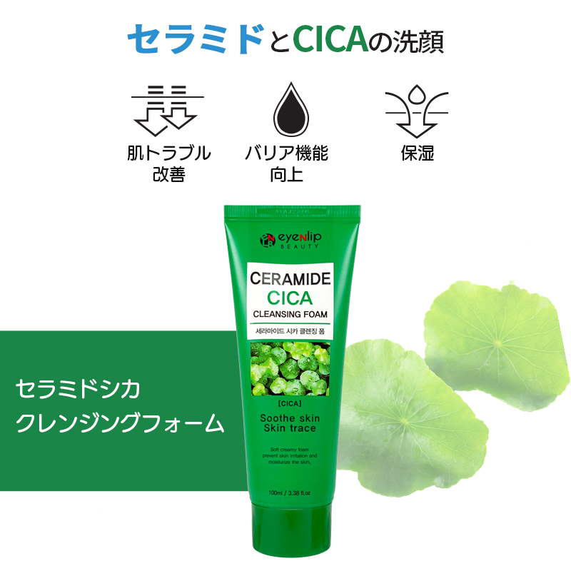 セラミド CICA クレンジング フォーム 100g 洗顔 シカ 乾燥 敏感 低 