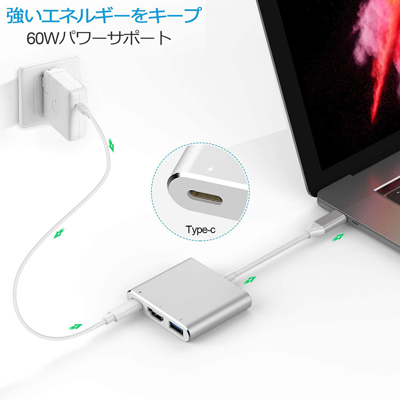 Nintendo Switch 3in1 Type C to HDMI変換アダプタ 任天堂スイッチ