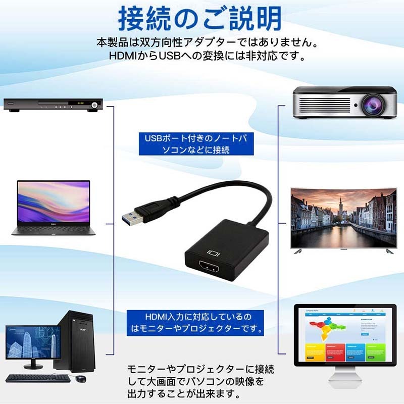 爆買 USB HDMI 変換アダプター 変換コネクタ USB3.0 変換ケーブル
