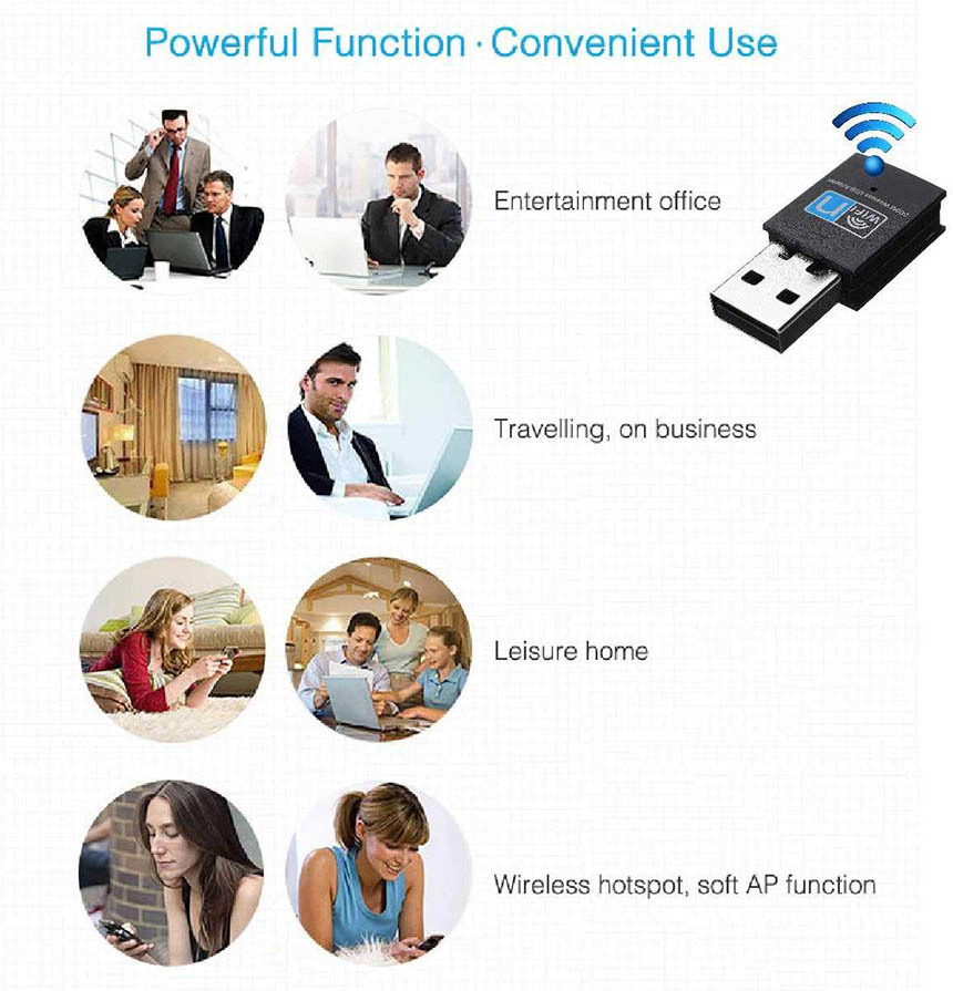 33個 Wi-Fi 受信機 5.8GHz＋2.4GH USB ワイヤレス KIMWOOD WiFi USB 1300Mbps 無線LAN子機 デュアルバンド