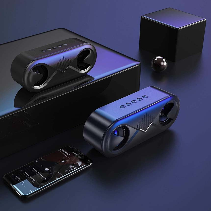 スピーカー ワイヤレススピーカーbluetooth5.0 マイク搭載 高音質 重