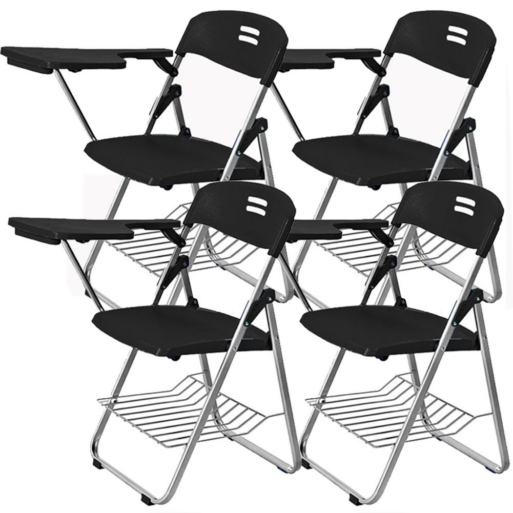 折りたたみ椅子 4脚セット テーブル 付き 完成品 折りたたみチェア 背付き メモ台付き パイプ椅子 パイプイス ミーティングチェア チェア 送料無料