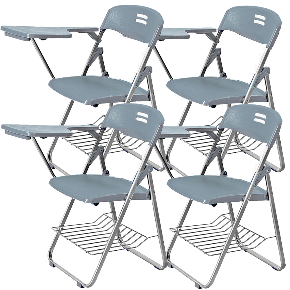 折りたたみ椅子 4脚セット テーブル 付き 完成品 折りたたみチェア 背付き メモ台付き パイプ椅子 パイプイス ミーティングチェア チェア 送料無料