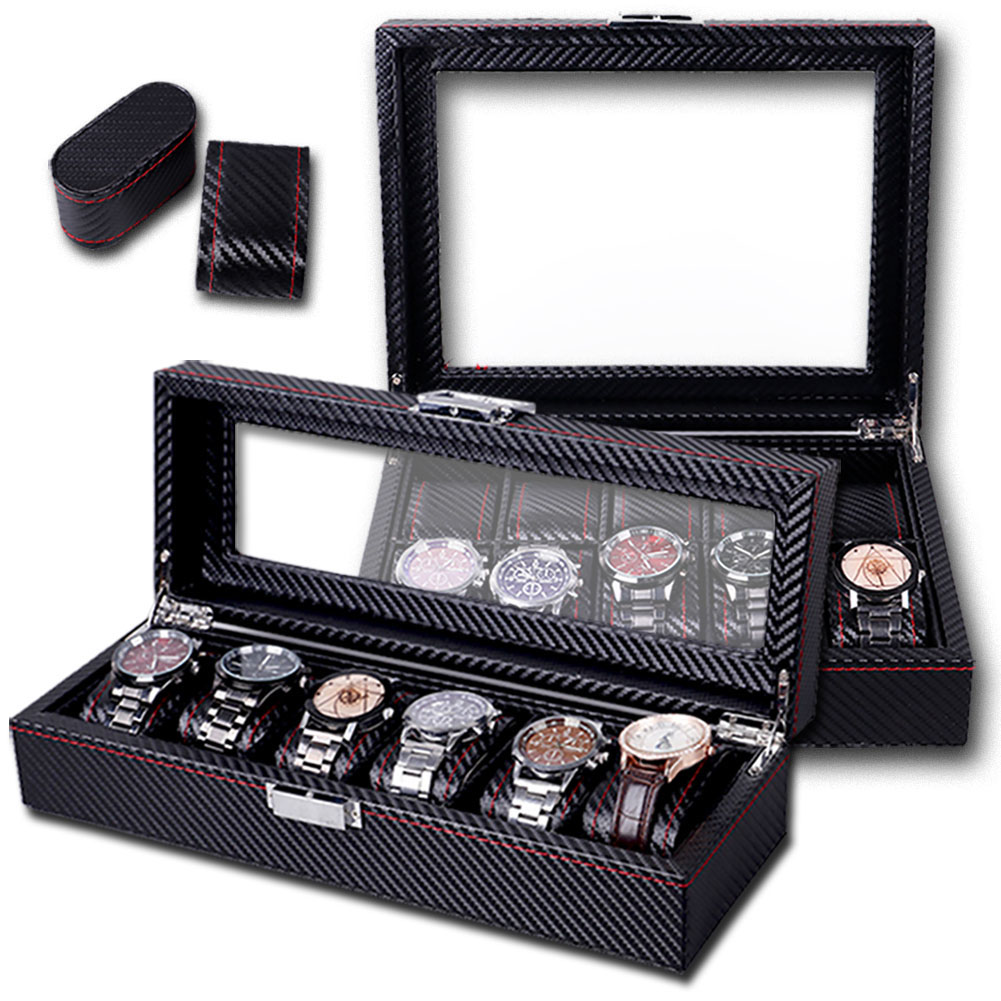 腕時計 ケース 2個セット ボックス カーボン 収納 時計ケース 腕時計ケース 収納ケース インテリア コレクション 腕時計 ウォッチケース 送料無料｜ad-hitshop｜04