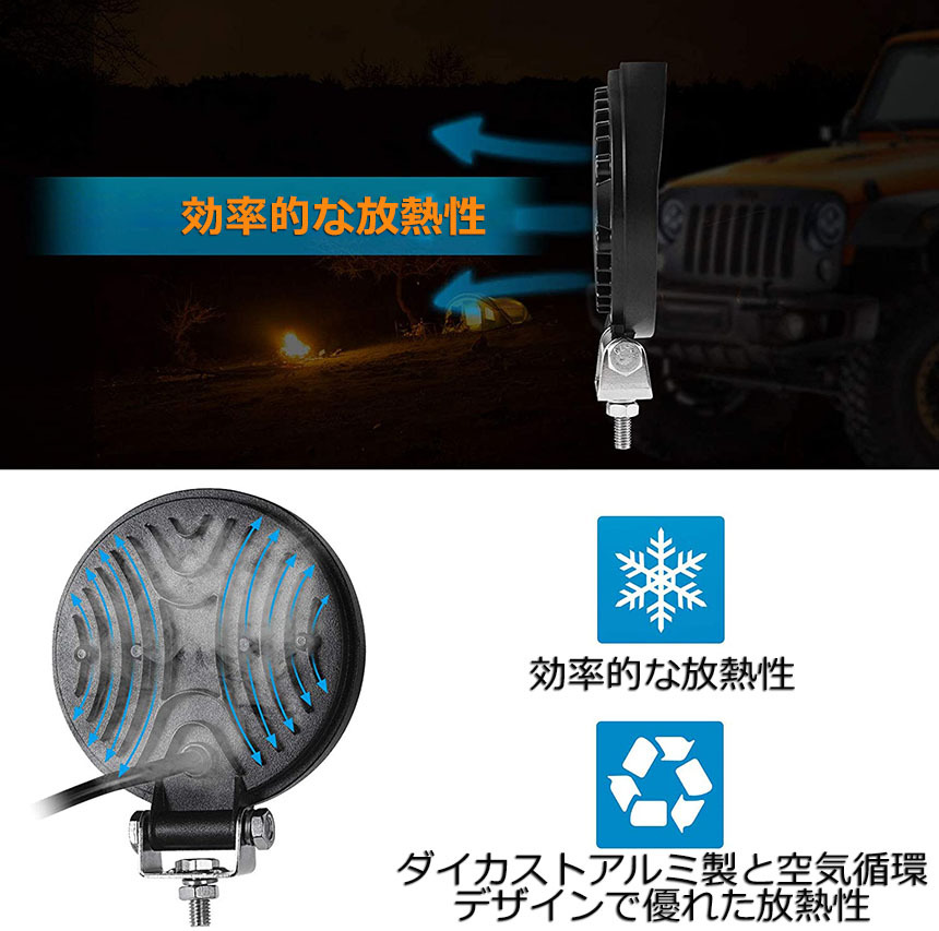 作業灯 ワークライト 4個セット72W LED デッキライト LED投光器 72w