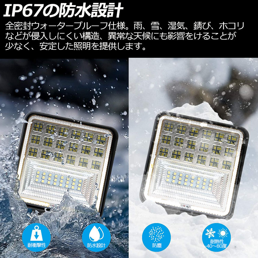 作業灯 ワークライト 2個セット126W LED デッキライト LED投光器 126W 作業灯 ワークライト 2個セット126W LED デッキライト LED投光器 126W