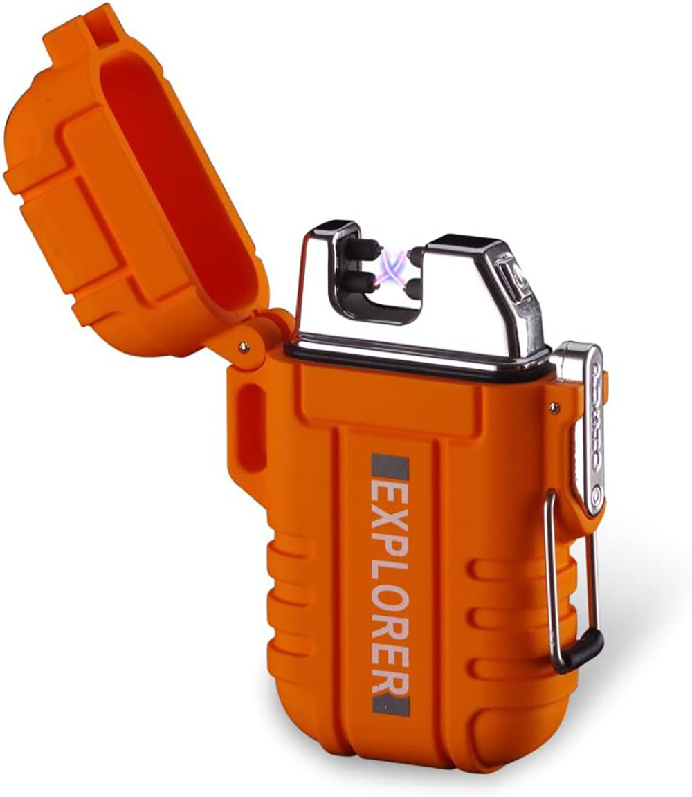 電子ライター 充電式 プラズマ 防水仕様 USB 充電式 ダブルアークライター ガス オイル 不要 ...