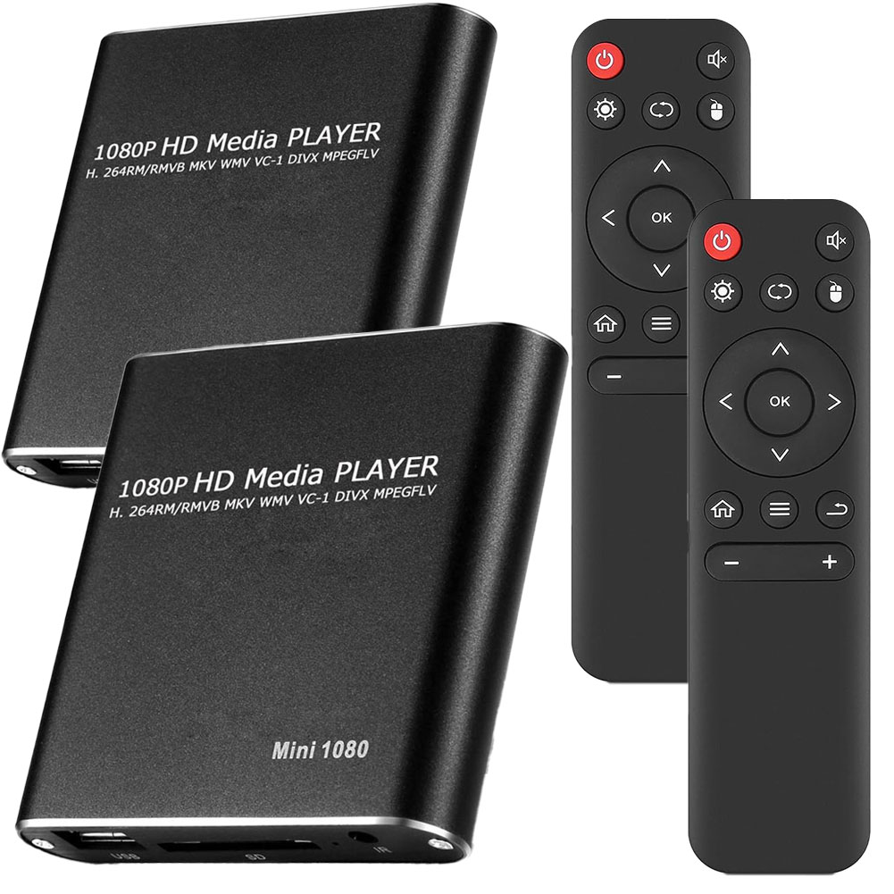 メディアプレーヤー 2台セット デジタル 極小型 映像 再生機器 マルチ