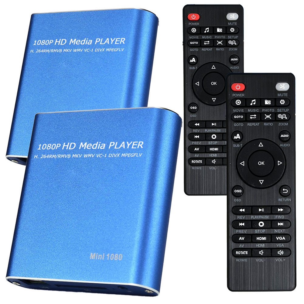 メディアプレーヤー 2台セット デジタル 極小型 映像 再生機器 マルチ