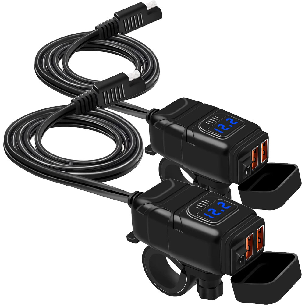 バイク用 USB充電器 2個セット SAE対応 USB2ポート クイック