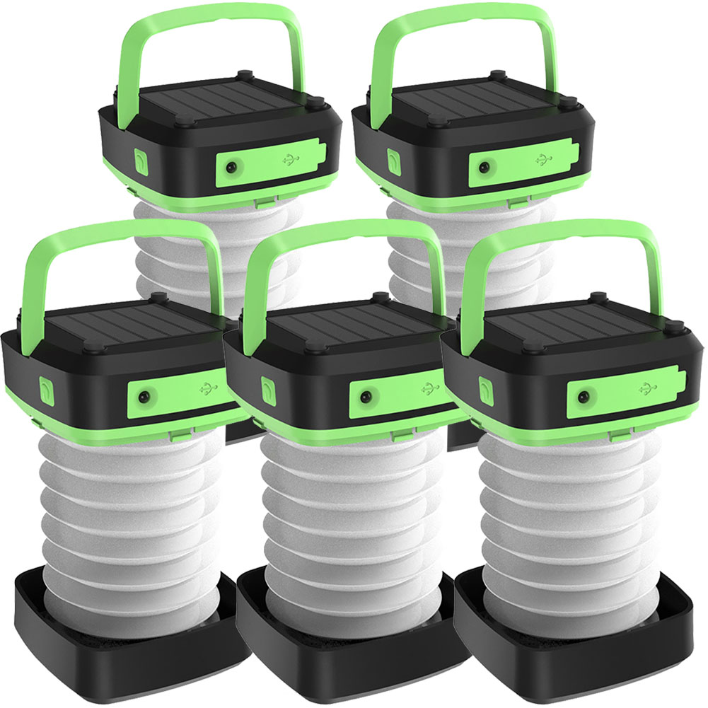ランタン led 充電式 ソーラー 折り畳み 5個セット キャンプランタン