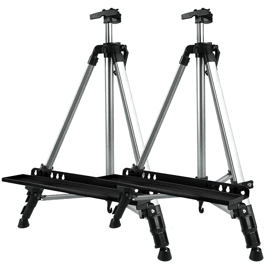 イーゼル 折りたたみ アルミ 製 2個セット 55 - 155cm 折り畳み