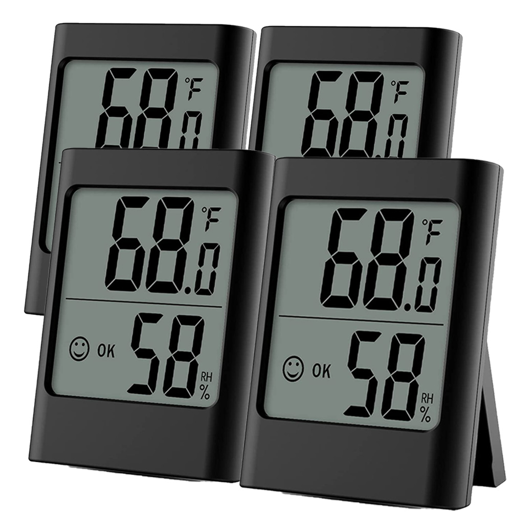 デジタル 温度計 湿度計 大型液晶 マグネット 温湿度計 4個セット LCD