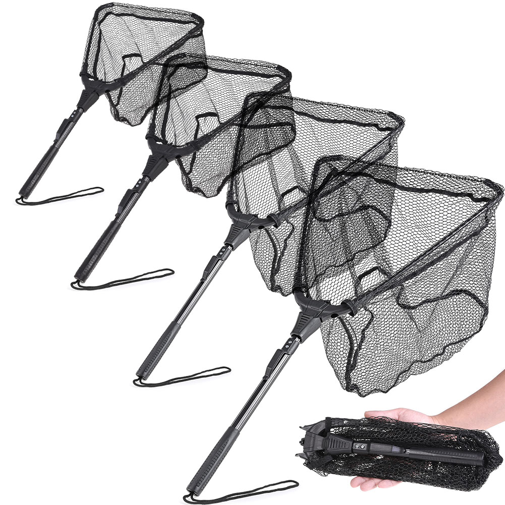 たも網 4本セット タモ網 玉網 折り畳み式 釣りネット すくい網
