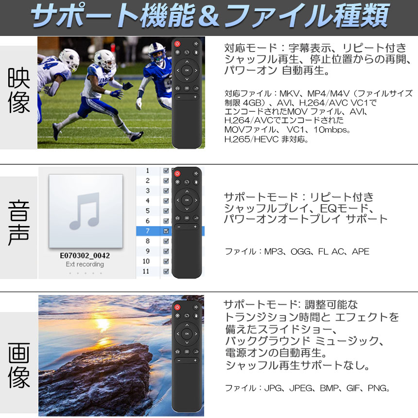メディアプレーヤー デジタル 極小型 映像 再生機器 マルチメディア