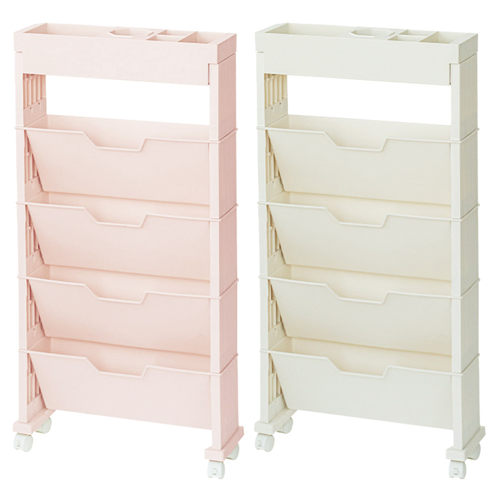 爆買 収納ラック キャスター付 2台セット マガジンラック デスク下収納