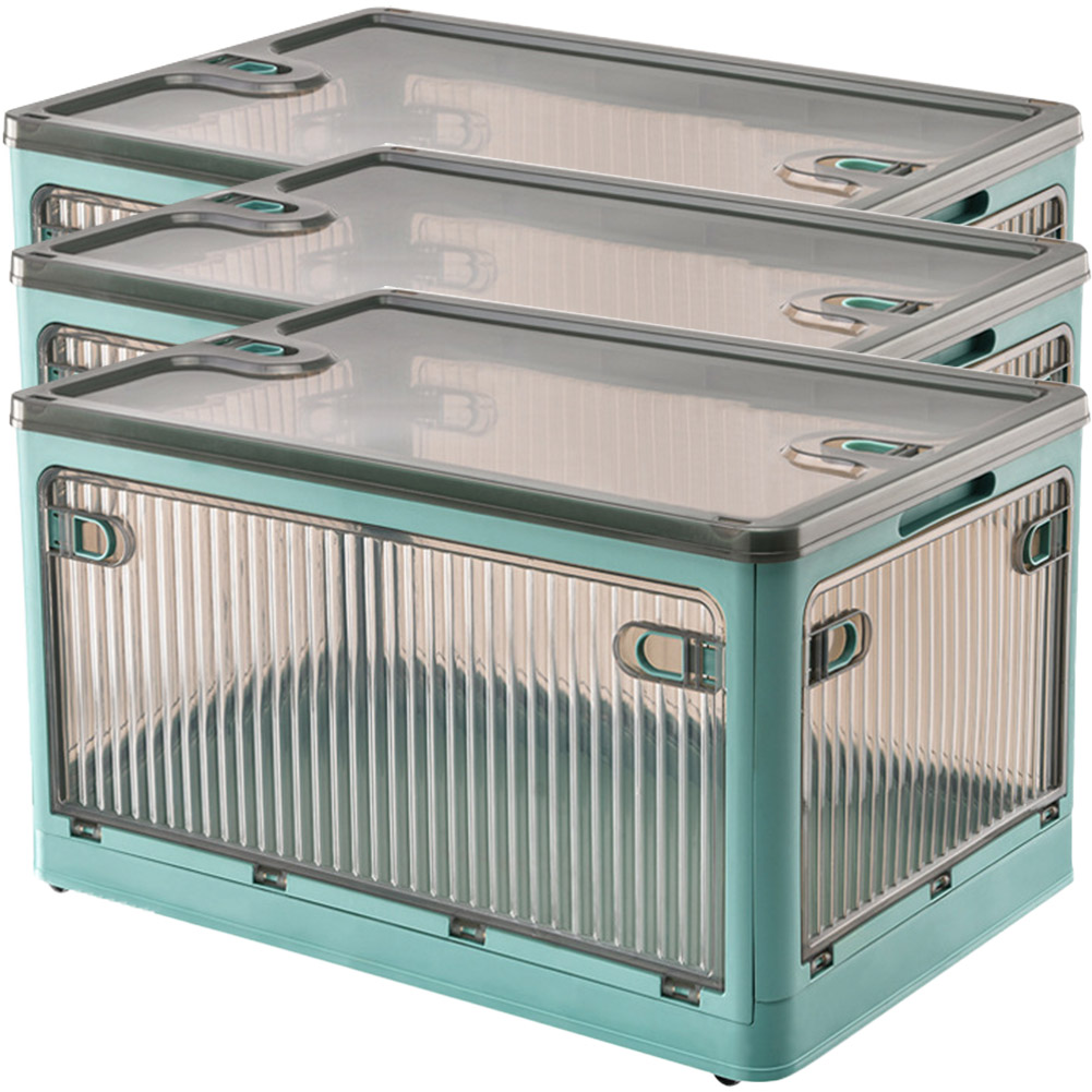 収納ボックス 5面開閉 蓋付き Lサイズ 3個セット 3カラー キャスター