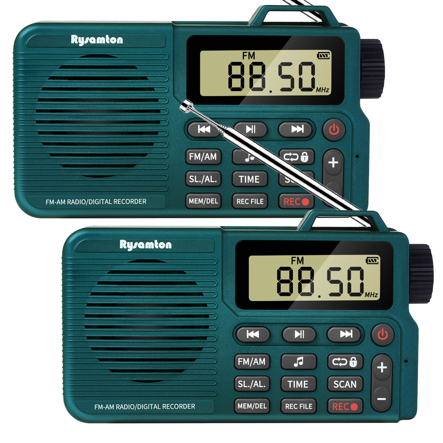 ポケット ラジオ ポータブル 2台セット ワイドFM FM AM 対応 2カラー