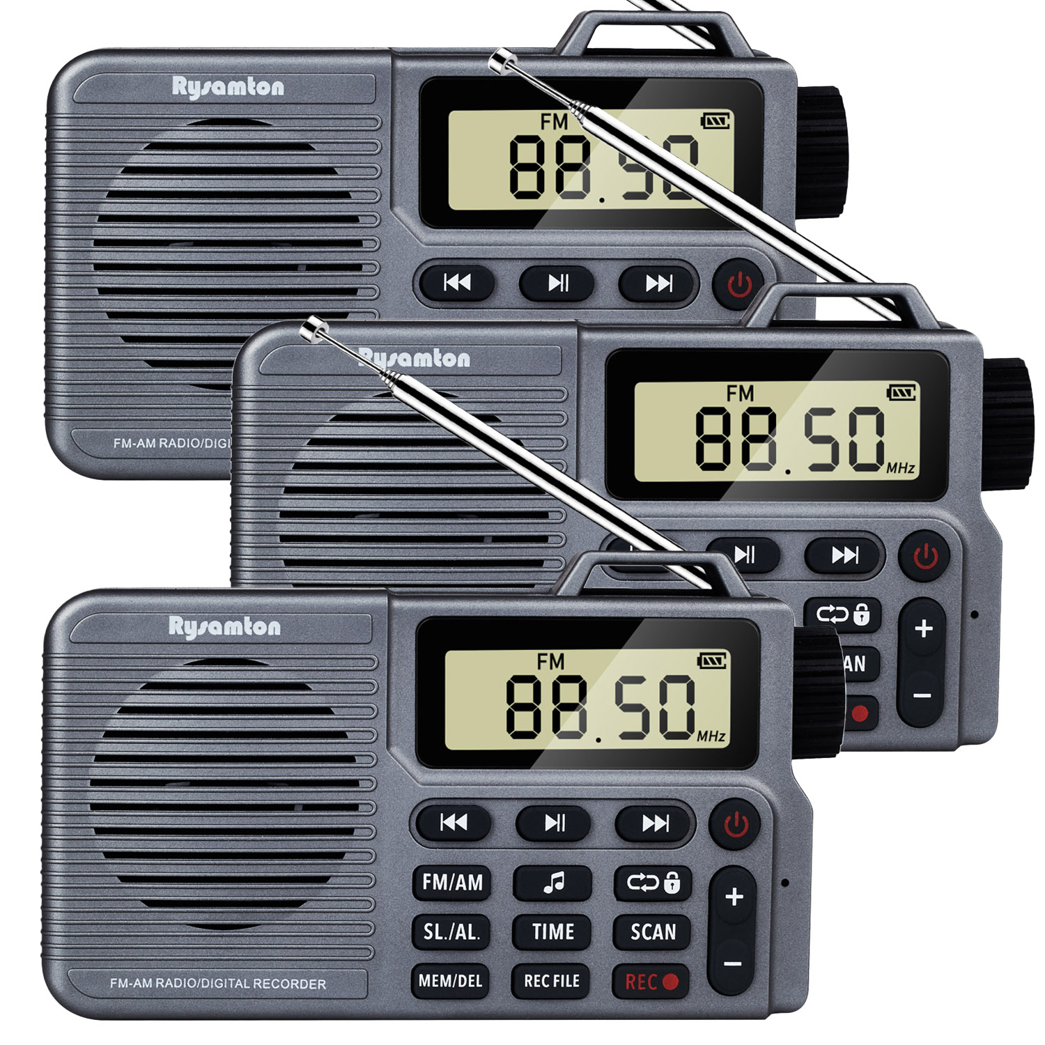 ポケット ラジオ ポータブル 3台セット ワイドFM FM AM 対応 2カラー