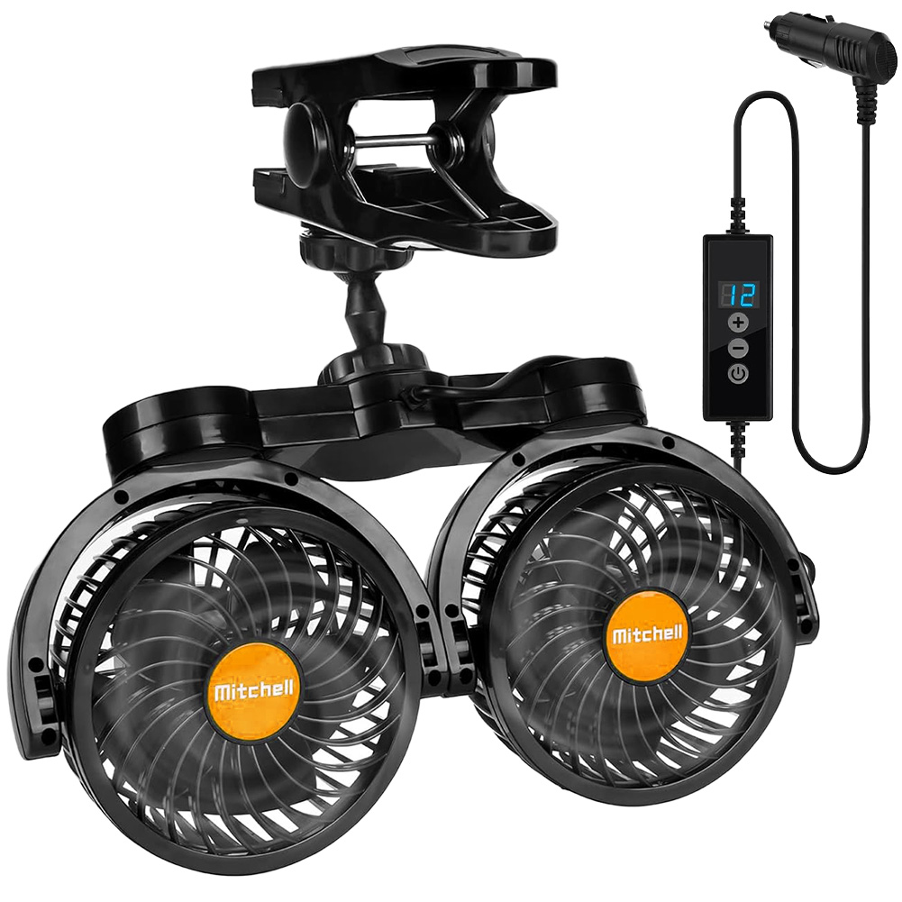 車載ファン 扇風機 2タイプ クリップ ヘッドレスト 電源3タイプ