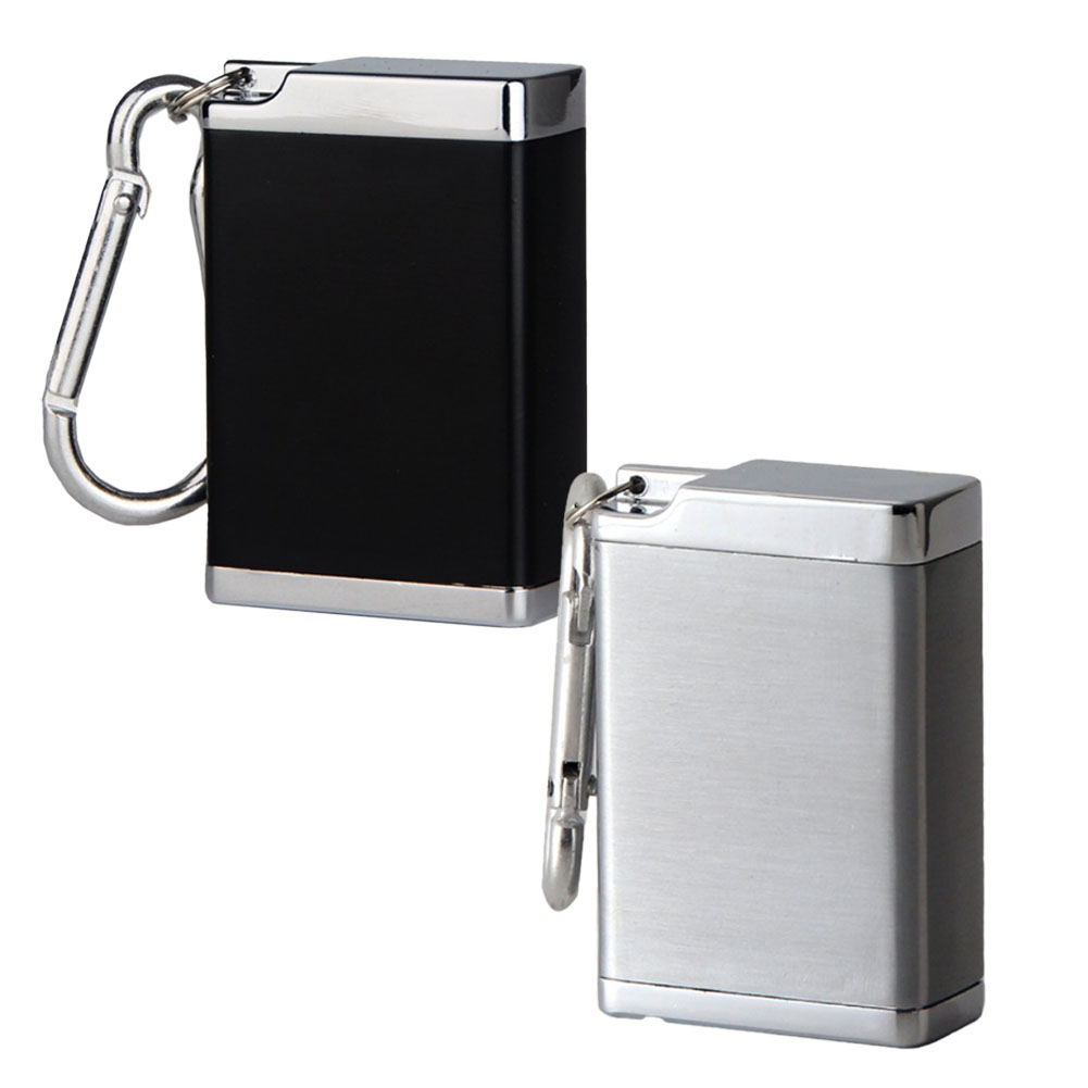 灰皿　or key入れなどにどうですか？ 爆買 携帯灰皿 カラビナ付き 2個セット 吸い殻入れ 金属製 フタ付き