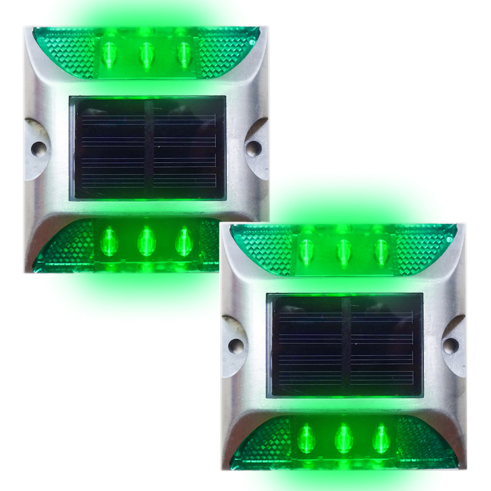 道路鋲 ソーラーライト 道路誘導 LED 5カラー 2個セット ライト