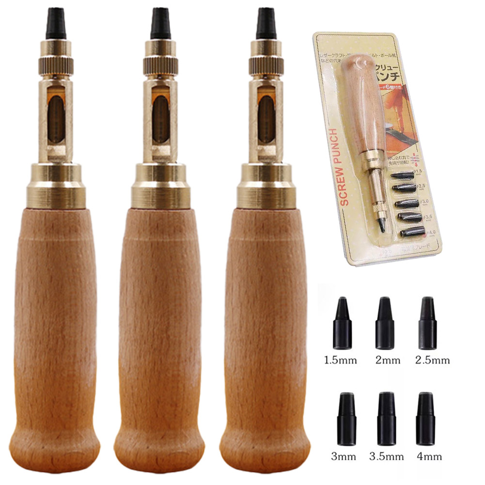 【あ様】専用出品 穴あけパンチ 回転式 スクリュー 3個セット 穴あけポンチ 革ポンチ